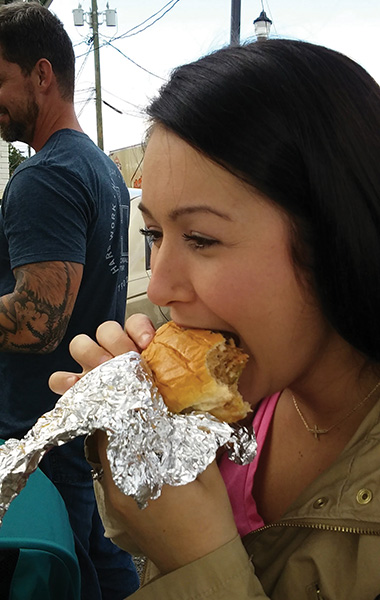 Girl Eating Lexington Barbecue Girl Eating Lexington Barbecue