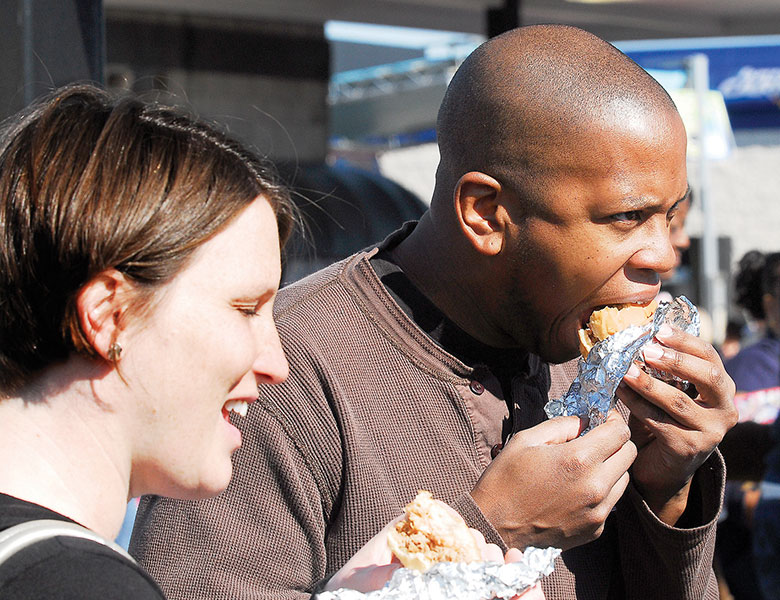 People Eating Lexington Barbecue