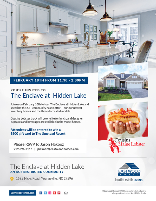 The Enclave at Hidden Lake - Grand Opening Flyer