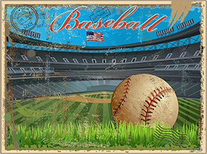 Baseball - Retro Postcard